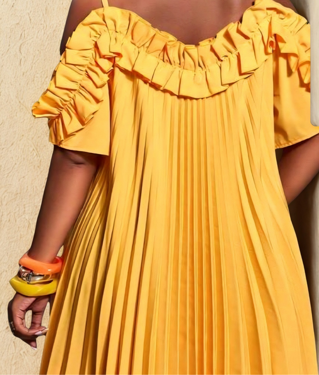 🌼 Robe Plissée Soleil Élégance 🌼